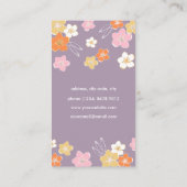 Feminine purple pink white hawaiian exotic flowers 名刺 (裏面)