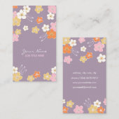 Feminine purple pink white hawaiian exotic flowers 名刺 (正面/裏面)