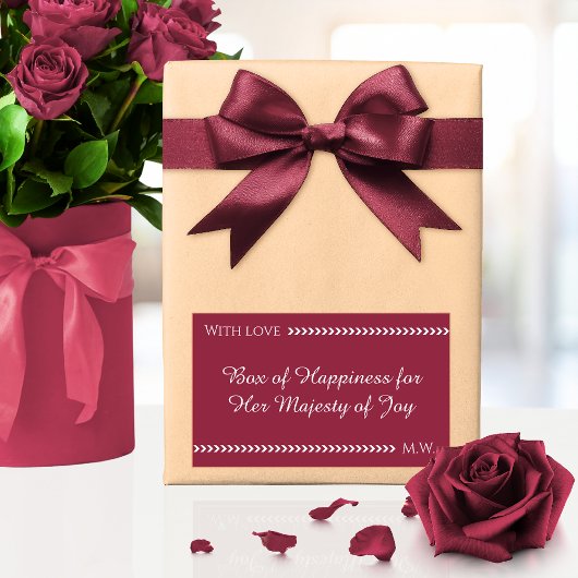 Feminine Romantic Gift Wrap 長方形シール
