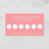 Feminine Rose Pink Beauty Center Loyalty Card 名刺 (裏面)