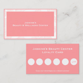 Feminine Rose Pink Beauty Center Loyalty Card 名刺