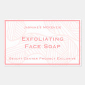 Feminine Rose Pink Beauty Center Product Label 長方形シール (正面)