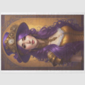 Feminine steampunk woman tissue paper Decoupage 薄葉紙 (正面)