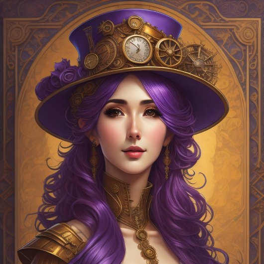 Feminine steampunk woman tissue paper Decoupage 薄葉紙