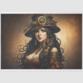 Feminine steampunk woman v10 tissue paper Decoupag 薄葉紙 (正面)