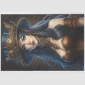 Feminine steampunk woman v15 tissue paper Decoupag 薄葉紙 (正面)