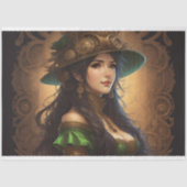 Feminine steampunk woman v8 tissue paper Decoupage 薄葉紙 (正面)