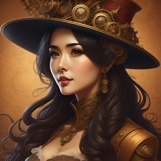 Feminine steampunk woman v9 tissue paper Decoupage 薄葉紙