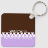 Feminine Striped Typography | Coffee Mom Quote キーホルダー (裏面)