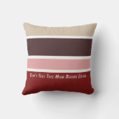 Feminine Stripes Coffee Mom Quote  クッション (裏面)