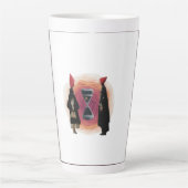 Feminine Surrealism in Warm Tones カフェラテマグ (正面)