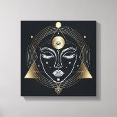 Feminine Third Eye with Golden Geometry キャンバスプリント (正面)