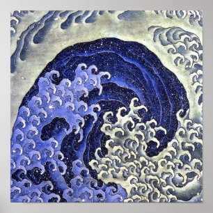 Feminine Wave Hokusai ポスター