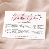 Feminine Wickless Candle Care Instructions Guide 名刺