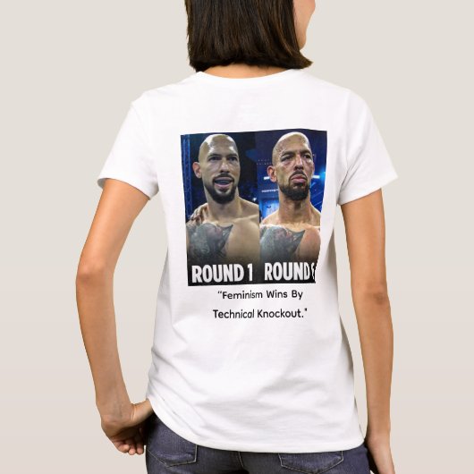 Feminism Wins By Technical Knockout Tシャツ (裏面)
