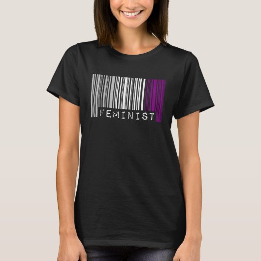 Feminist Asexual Pride Flag Barcode Pro Choice Fem Tシャツ (正面)