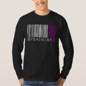 Feminist Asexual Pride Flag Barcode Pro Choice Fem Tシャツ (正面)