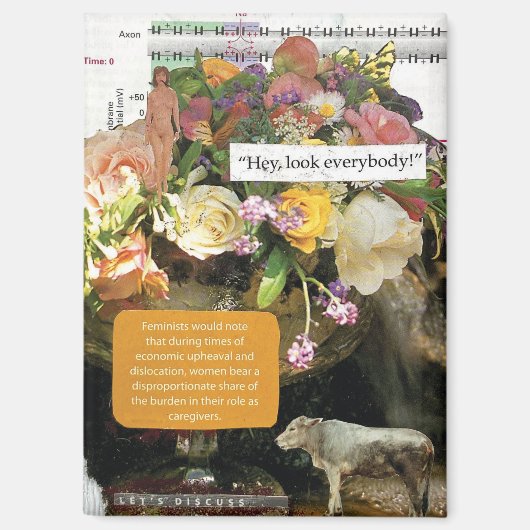 Feminist Collage Wall Art Abstract Decor マグネット (正面)