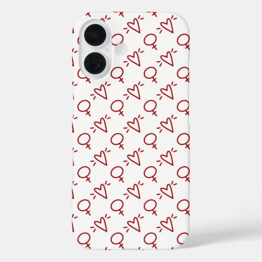 Feminist Heart Symbol Girl Power iPhone Case Case-Mate iPhoneケース (裏面)