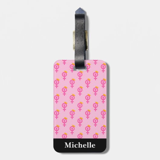 Feminist Pink ラゲッジタグ (裏面縦)