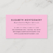 Feminist Pink 名刺 (裏面)