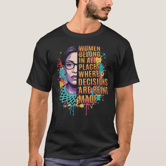 Feminist Quote Tee with Artistic Empowerment Desig Tシャツ (正面)