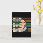 Feminist Ruth Bader Ginsburg Rbg Quote Girl With B カード (黄色い花)