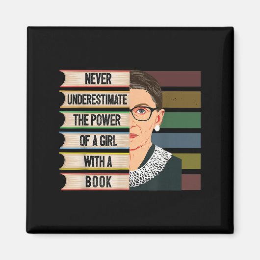 Feminist Ruth Bader Ginsburg Rbg Quote Girl With B マグネット (正面)