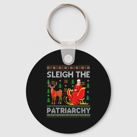Feminist Ruth Bader Ginsburg Rbg Xmas Sleigh The P キーホルダー (正面)