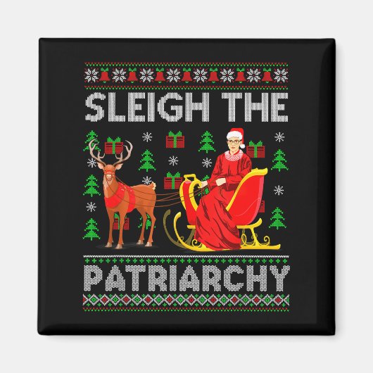 Feminist Ruth Bader Ginsburg Rbg Xmas Sleigh The P マグネット (正面)