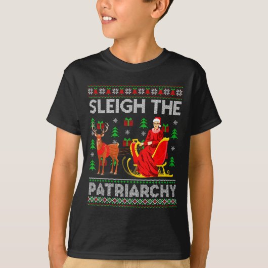Feminist Ruth Bader Ginsburg Rbg Xmas Sleigh The P Tシャツ (正面)