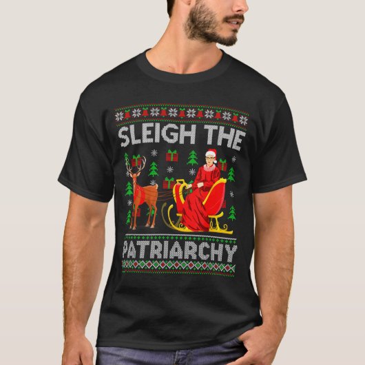 Feminist Ruth Bader Ginsburg Rbg Xmas Sleigh The P Tシャツ (正面)