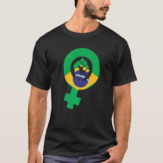 Feminist Symbol Brazil Flag Tシャツ (正面)