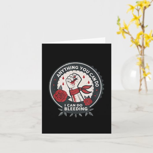 Feminist Wer Anything You Can Do, I Can Do Bleedin カード (黄色い花)