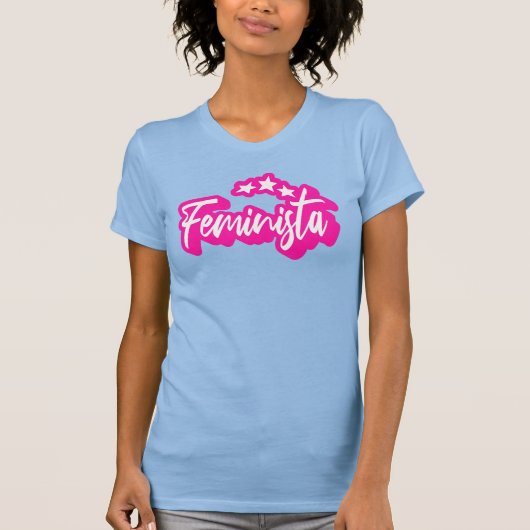 Feminista Pink Star Graphic Empowerment Women's Tシャツ (正面)