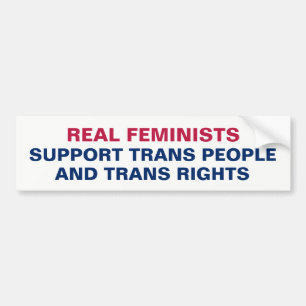 Feminists Support Trans People and Trans Rights バンパーステッカー