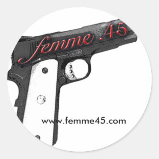 Femme.45ロゴのステッカー ラウンドシール