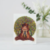 femme ancienne, plumes de paon, art nouveau シーズンポストカード (スタンド正面)