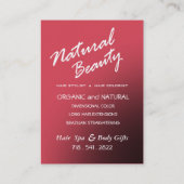 Femme Fataleの美容師のカラーリスト-珊瑚 名刺 (裏面)