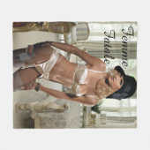 Femme Fatale 1920s -喫煙と銃 フリースブランケット (正面(横))