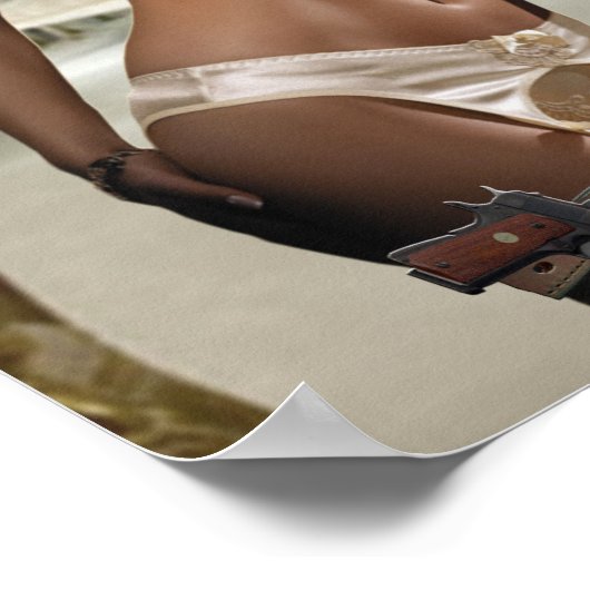 Femme Fatale 1920s -喫煙と銃 ポスター (角)