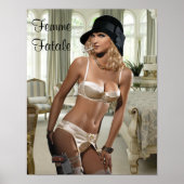 Femme Fatale 1920s -喫煙と銃 ポスター (正面)