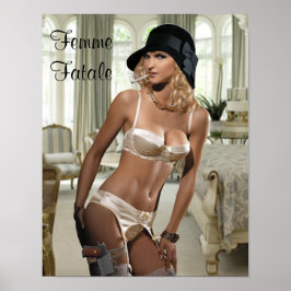 Femme Fatale 1920s -喫煙と銃 ポスター