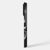 Femme guerrière tatouée, portrait en noir et blanc iPhoneケース (左側面)