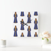 Femme marocaine en Motif Caftan スクエア壁時計 (ホーム)