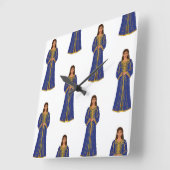 Femme marocaine en Motif Caftan スクエア壁時計 (傾斜)