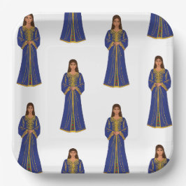 Femme marocaine en Motif Caftan ペーパープレート