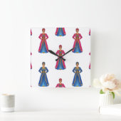 Femme marocaine en Motif vestimentaire traditionne スクエア壁時計 (ホーム)