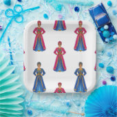 Femme marocaine en Motif vestimentaire traditionne ペーパープレート (パーティー)