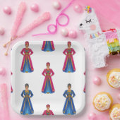 Femme marocaine en Motif vestimentaire traditionne ペーパープレート (パーティー)